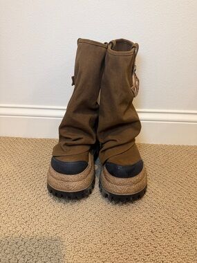 Naked Wolfe Brown Combat Moto Boots
